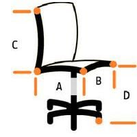 A= 47 cmB= 53 cmC= 72-85 cmD= 45-58 cm