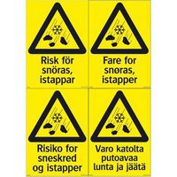 Varningsskyltar - Risk för snöras, istappar