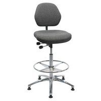 Arbetsstol ESD tyg, hög, glidfötter - Global Professional Seating