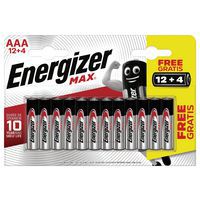 Max AAA/LR03-batterier – förpackning med 12+4 st – Energizer