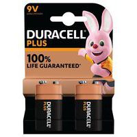 Plus 100% 9 V alkaliskt batteri – 2 enheter – Duracell