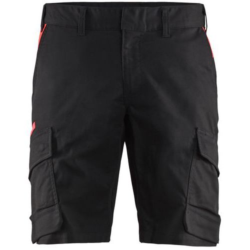 Industrishorts stretch Svart/Röd - Blåkläder