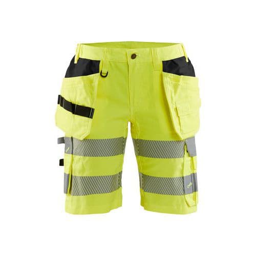 Varselshorts med stretch Dam Varselgul - Blåkläder