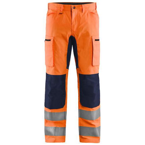 Varselbyxa med stretch Varselorange/Marinblå - Blåkläder