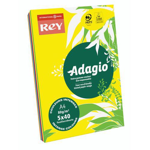 Adagio 200-arks förpackning – blandade färger – 80 gsm