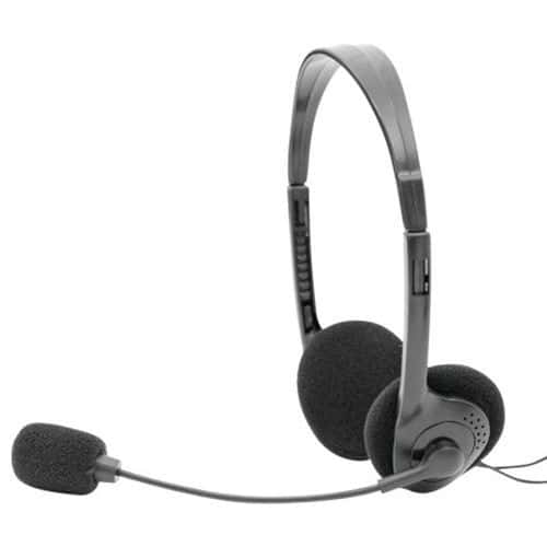 Stereoheadset med mikrofon justerbart USB svart - Dacomex