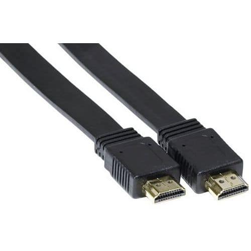 HDMI-höghastighetskabel Svart, platt, 1,50 m