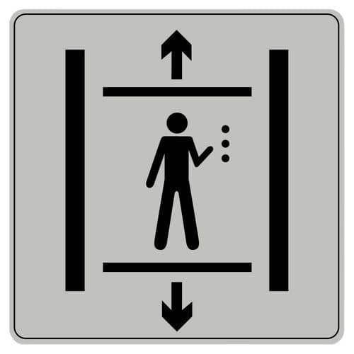 Symbolskylt plexiglas grå handikapphiss