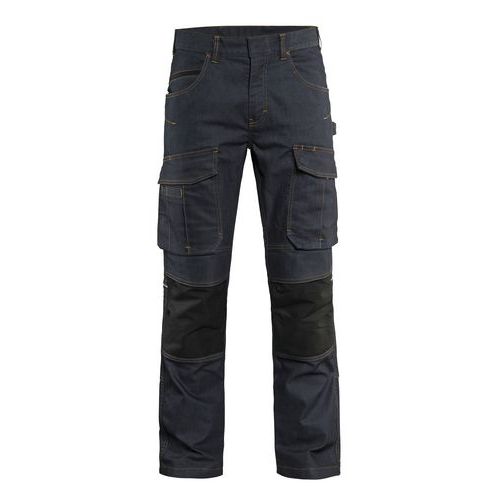 Servicebyxa Denimstretch Marinblå/Svart - Blåkläder