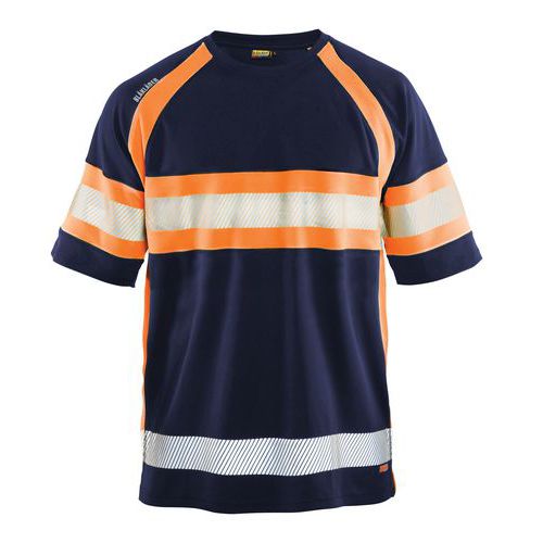 UV-skyddad varsel-T-shirt Marinblå/Varselorange - Blåkläder