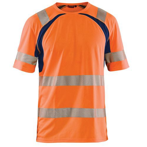 UV-skyddad T-shirt Varsel Varselorange/Marinblå - Blåkläder