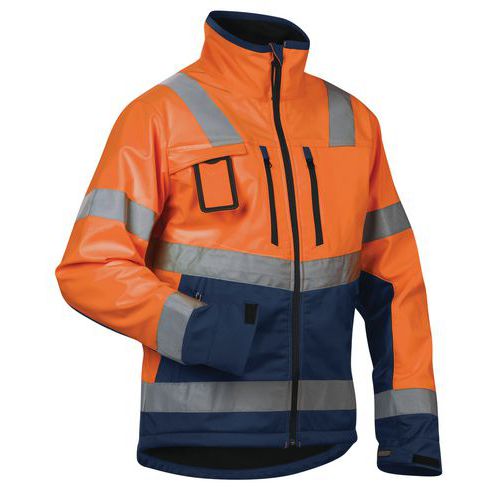 Varseljacka Softshell Varselorange/Marinblå - Blåkläder