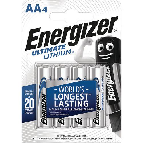 Ultimate litiumbatteri – AA/LR6 – 1,5 V – förpackning med 4 st – Energizer