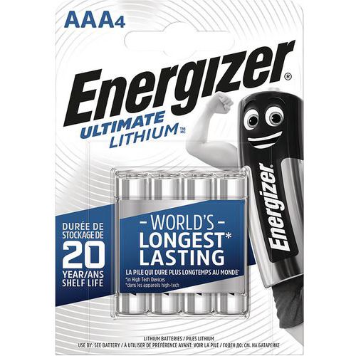 Ultimate litiumbatteri – AAA/LR03 – 1,5 V – förpackning med 4 st – Energizer