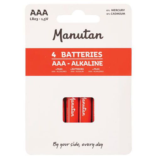 Alkaliskt batteri AAA/LR03 - 4-pack - Manutan Expert