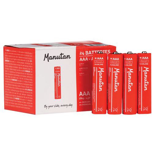 Alkaliskt batteri AAA/LR03 - 24-pack - Manutan Expert