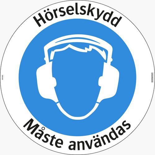 Dekal Hörselskydd måste användas - Systemtext