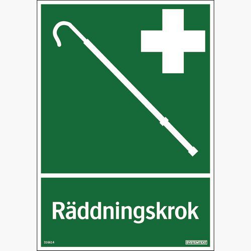 Skylt Räddningskrok