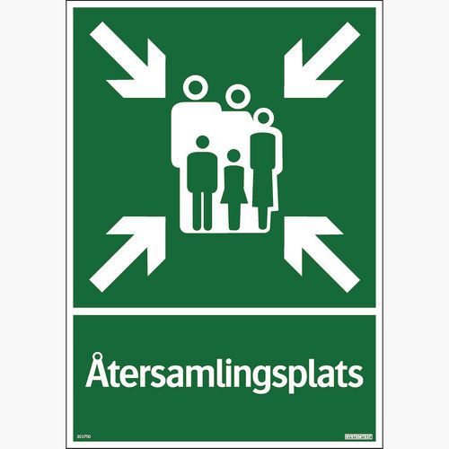 Skylt Återsamlingsplats