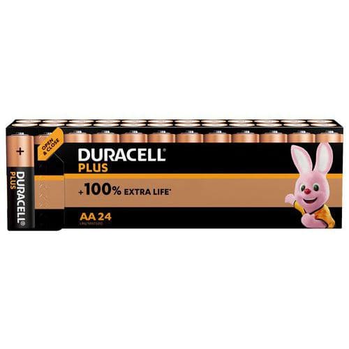 Plus 100% alkaliskt AA-batteri – 24 enheter – Duracell