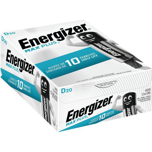 Max Plus D alkaliskt batteri – förpackning med 20 st – Energizer