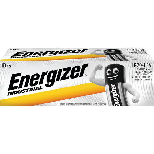 Industrial LR20 alkaliskt batteri – förpackning med 12 st – Energizer