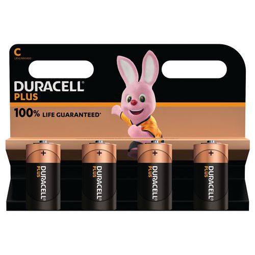 Plus 100% C alkaliskt batteri – 2 eller 4 enheter – Duracell