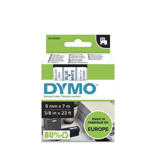 D1 tejpkassett, bredd 9 mm – Dymo