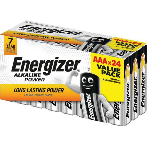 Power AAA/LR03 värdeförpackning alkaliska batterier – förpackning med 24 st – Energizer