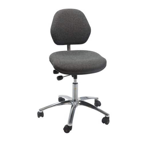 Arbetsstol ESD tyg, låg, hjul - Global Professional Seating