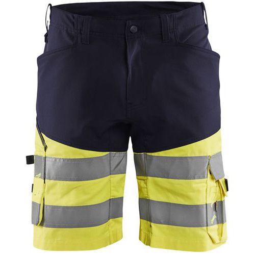 Varselshorts med stretch utan spikfickor Marinblå/Varselorange - Blåkläder