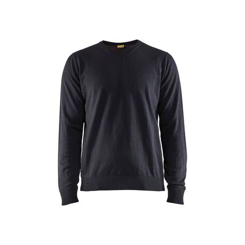 Stickad Pullover Mörk marinblå - Blåkläder